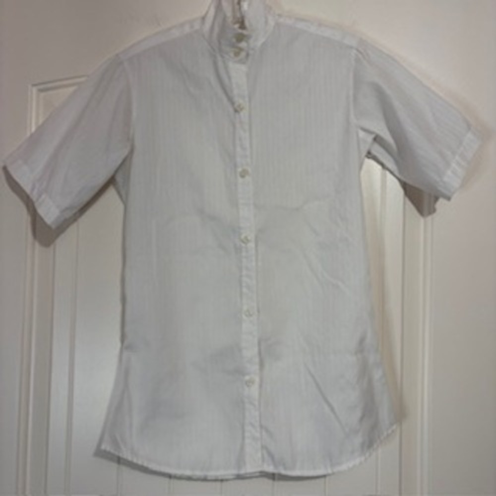Squire Riding Apparel Youth Shirt Equestrian Western Show White Button‎ Up Sz 28